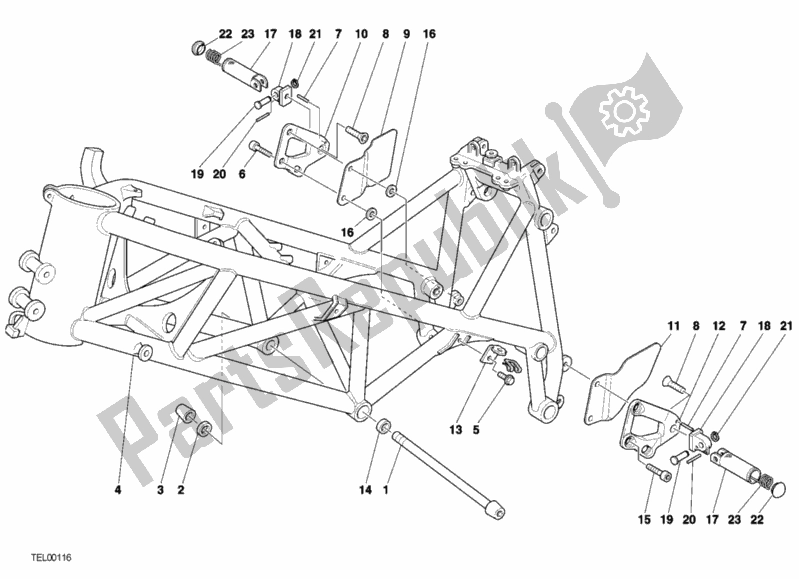 Alle onderdelen voor de Kader van de Ducati Superbike 996 RS 2001